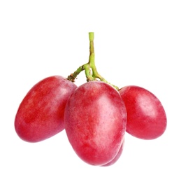 Fresh ripe juicy pink grapes isolated on white