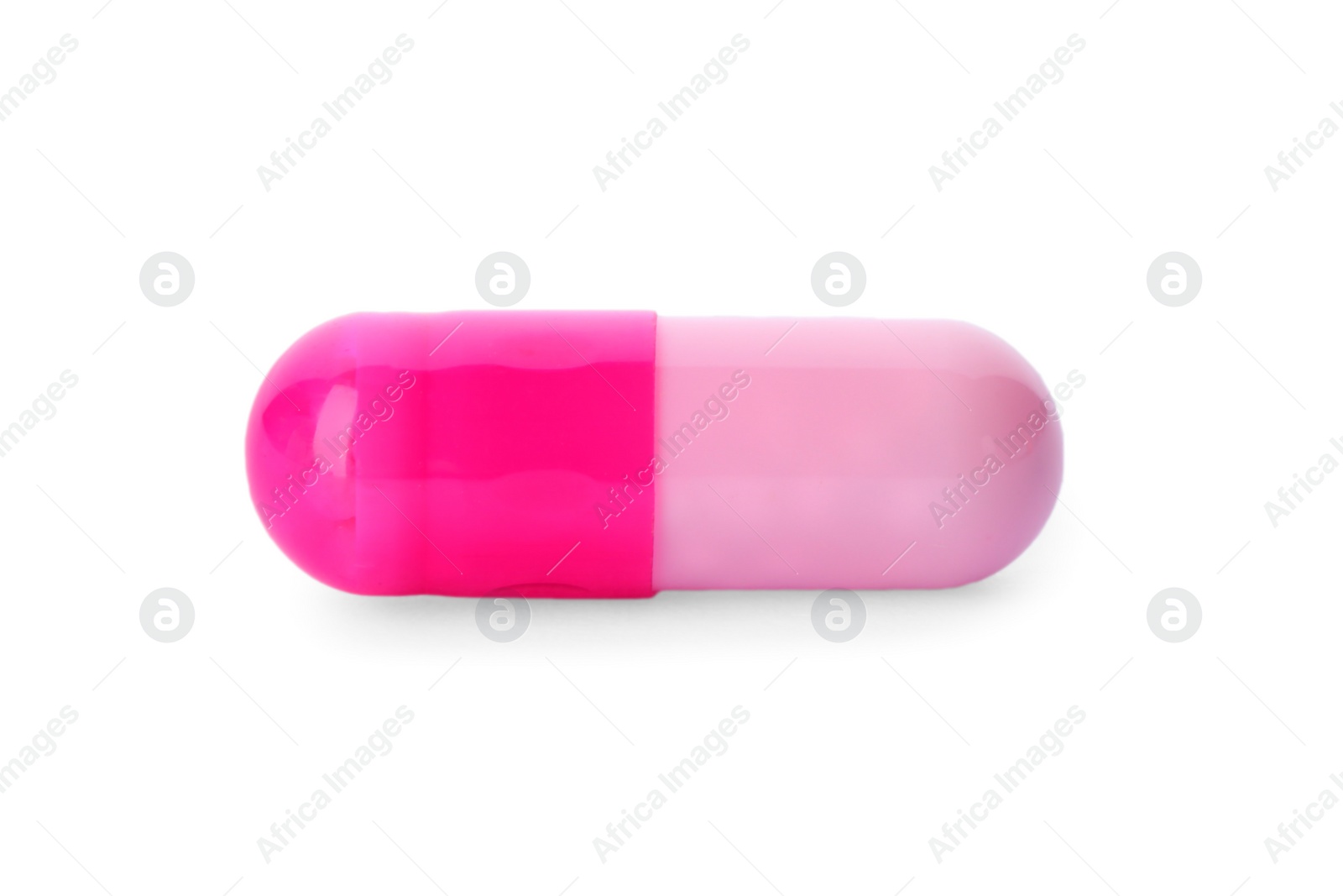 Photo of Color pill isolated on white. Medical treatment