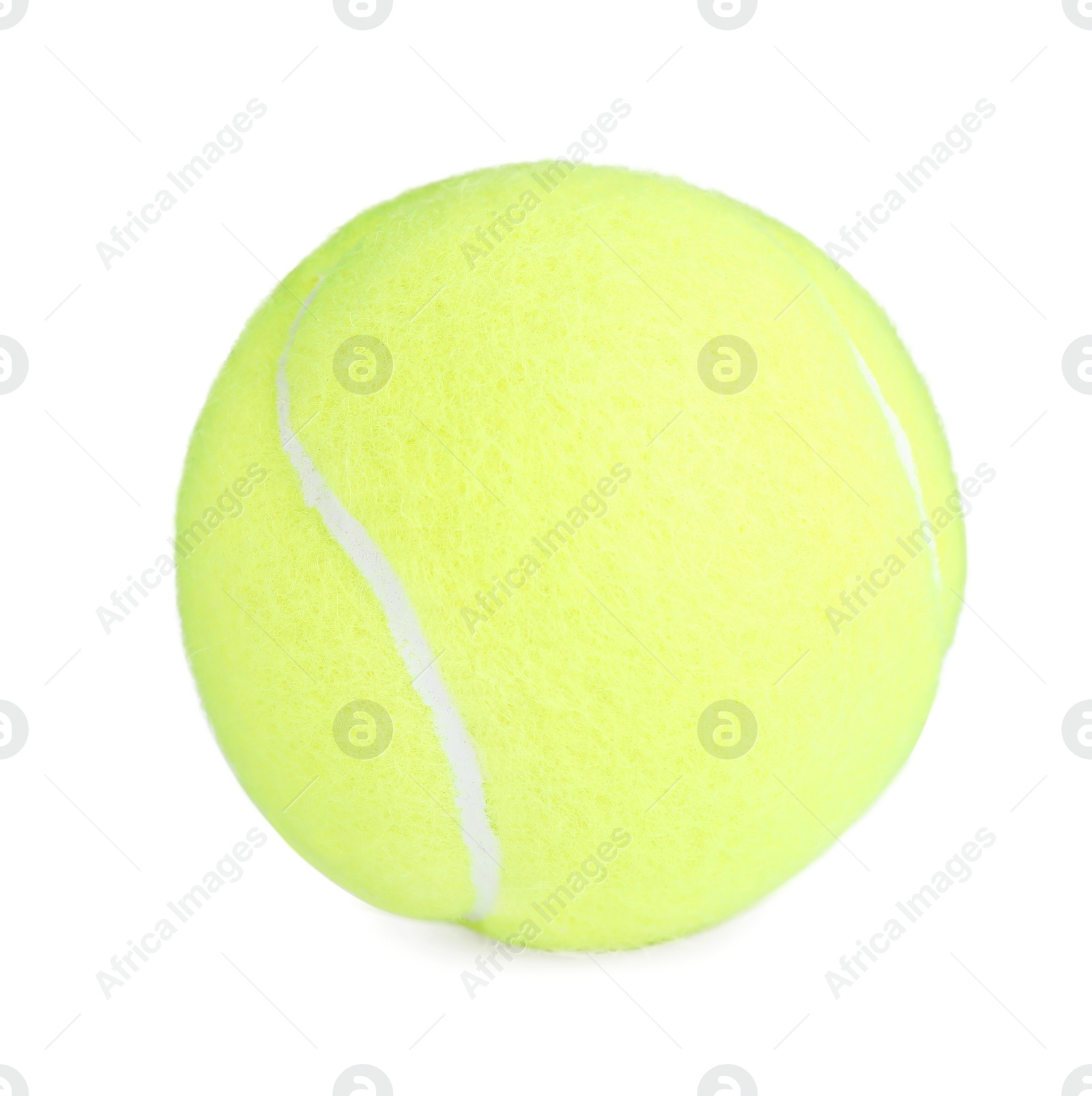 Photo of Bright green tennis ball isolated on white