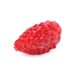 Photo of One ripe wild strawberry isolated on white