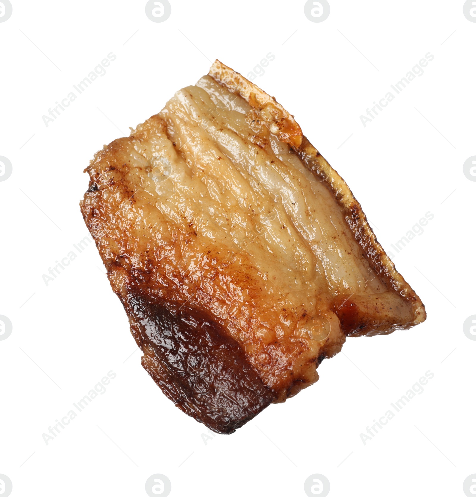 Photo of Tasty fried pork lard isolated on white