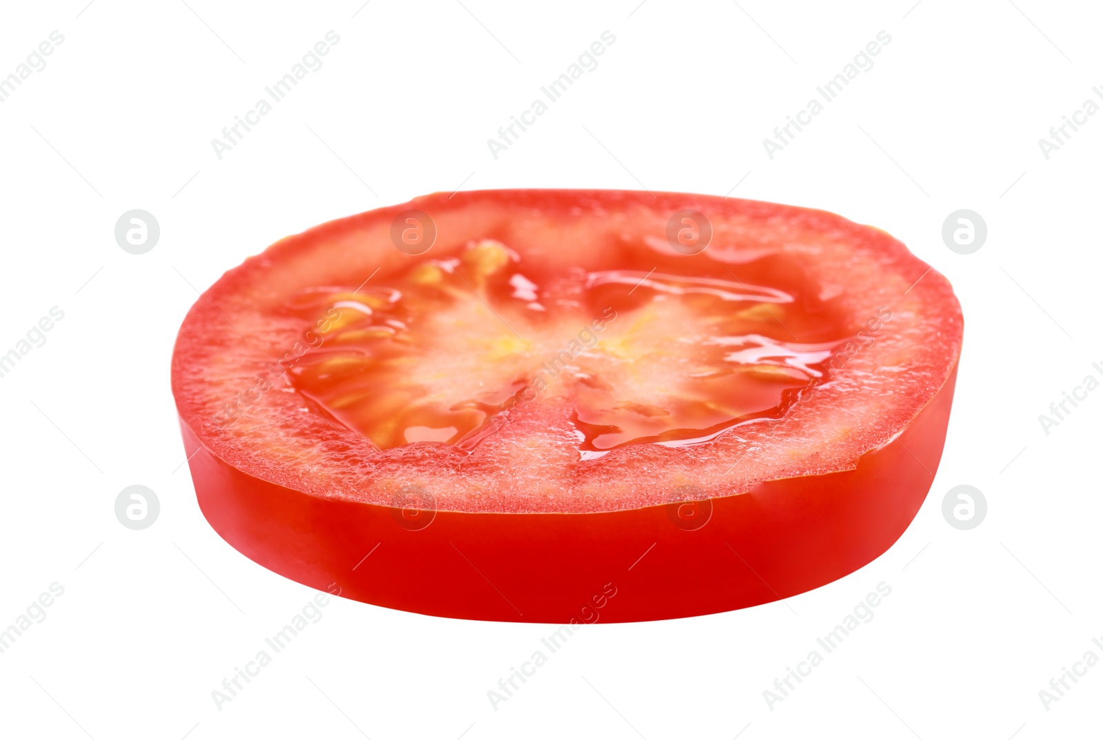 Photo of Slice of tomato for burger isolated on white