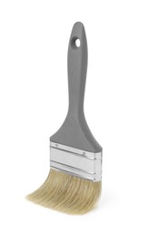 One paint brush with gray handle isolated on white