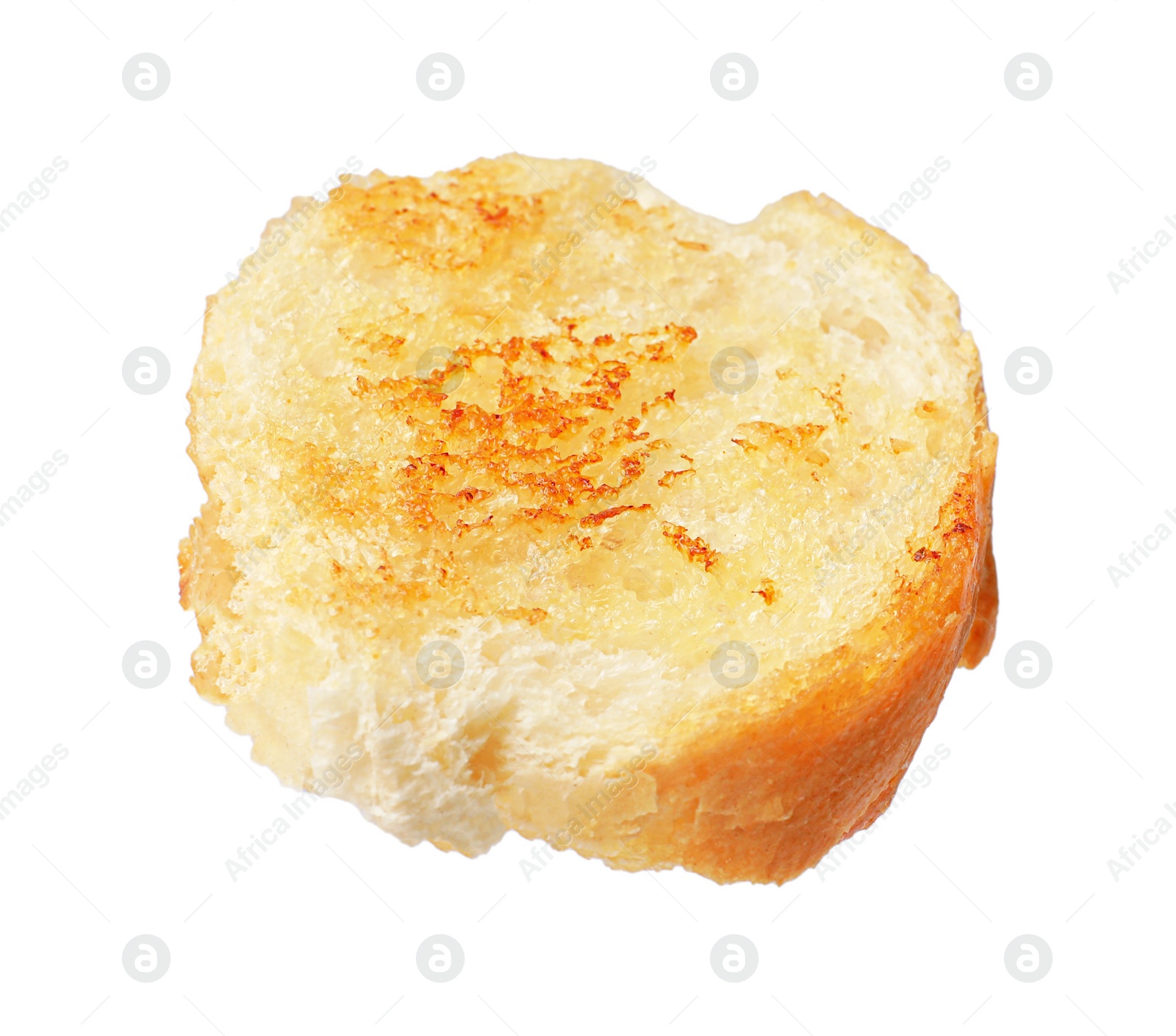Photo of Piece of toasted bread isolated on white
