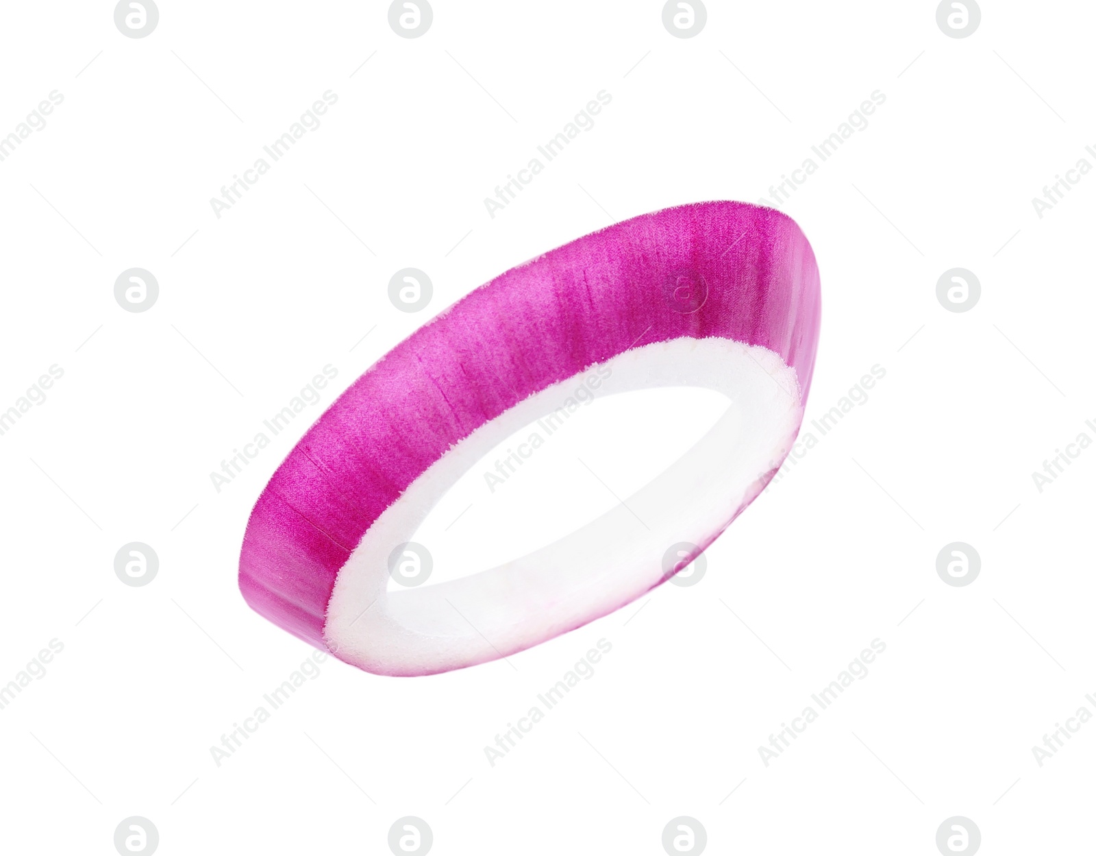 Photo of Ring of fresh red ripe onion isolated on white