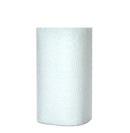 Roll of toilet paper on white background