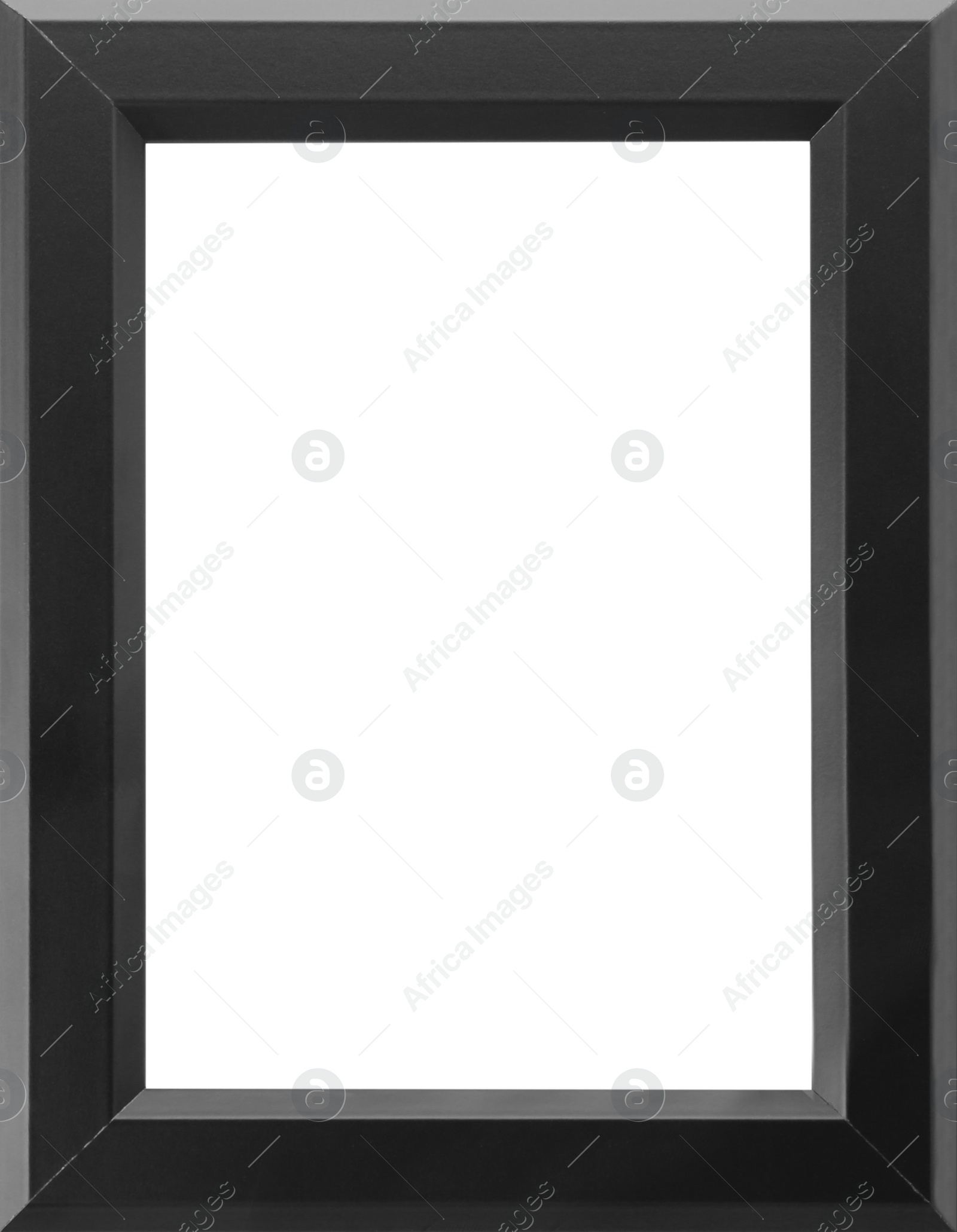 Image of Black frame with blank white background. Mockup for design
