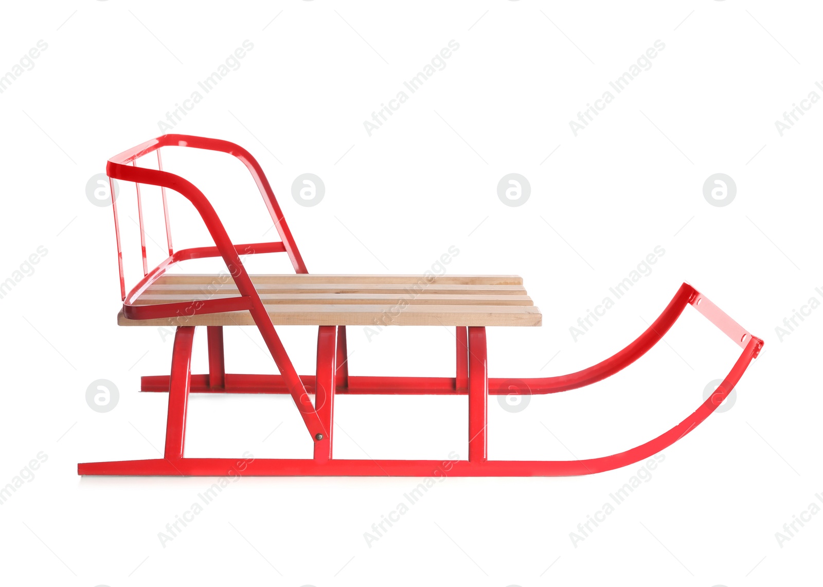 Photo of Sleigh isolated on white. Winter outdoor activity