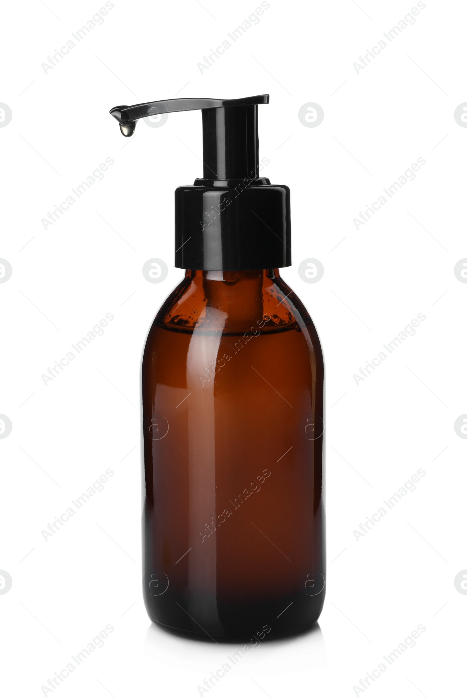 Photo of Bottle of hydrophilic oil isolated on white