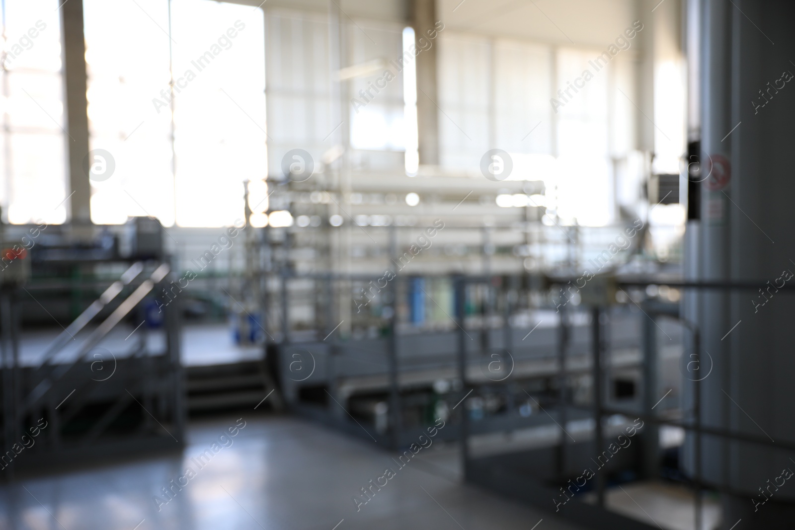 Photo of Blurred view modern granary with different equipment