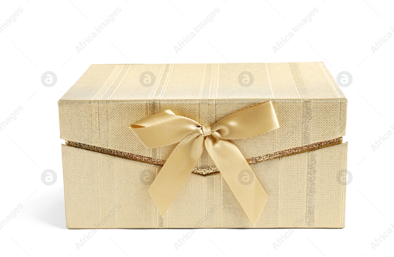 Photo of Beautiful gift box with bow on white background