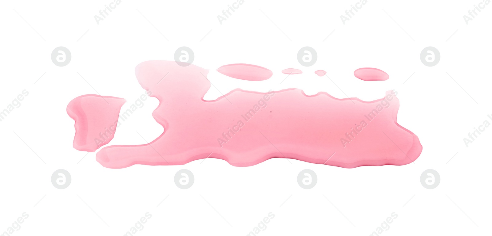 Photo of Puddle of red liquid on white background