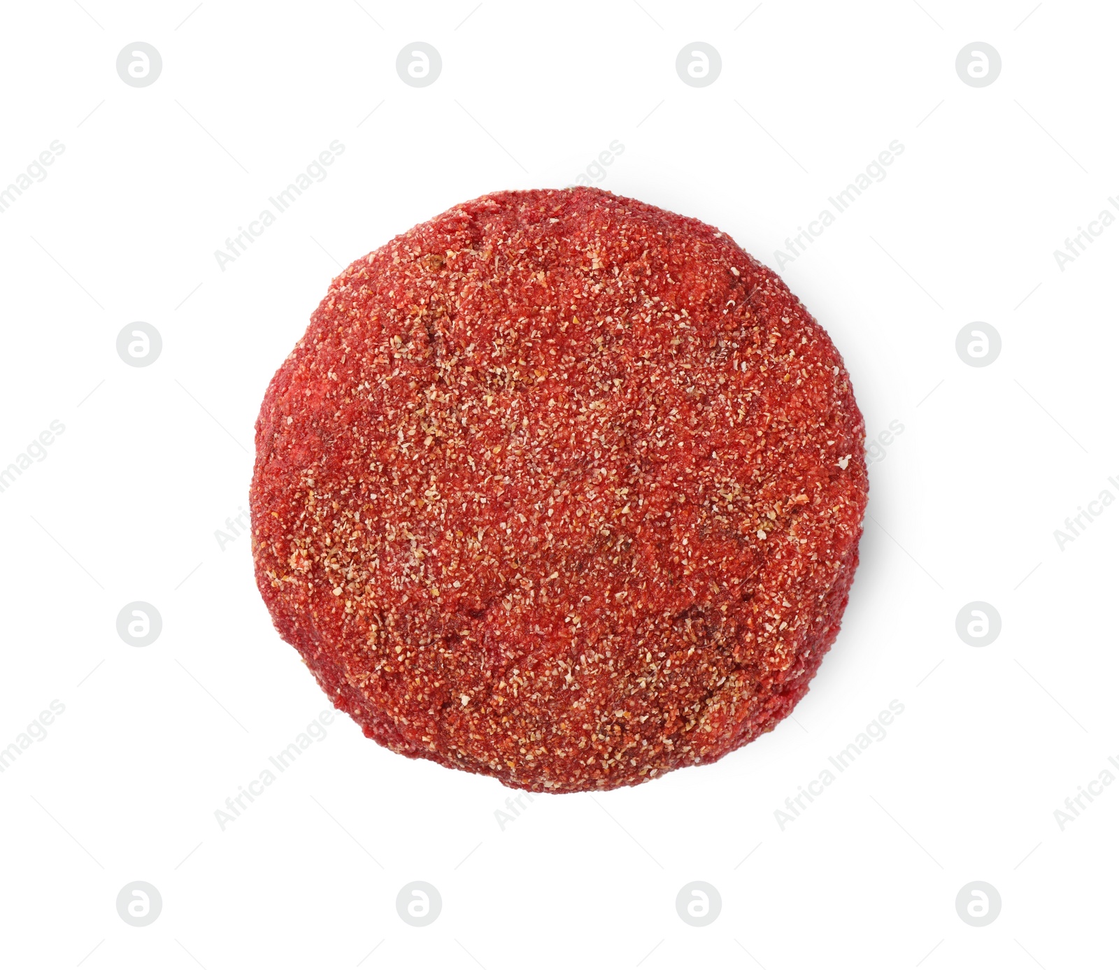 Photo of Tasty vegan cutlet isolated on white, top view