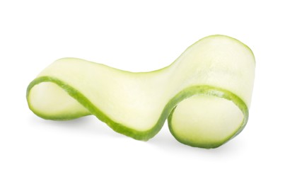 Photo of Slice of fresh cucumber isolated on white