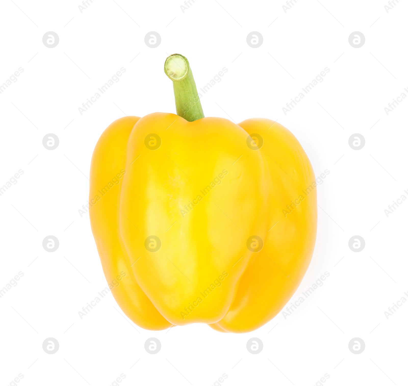 Photo of Ripe yellow bell pepper isolated on white