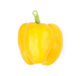 Ripe yellow bell pepper isolated on white