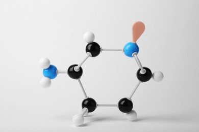 Photo of Structure of molecule on white background. Chemical model