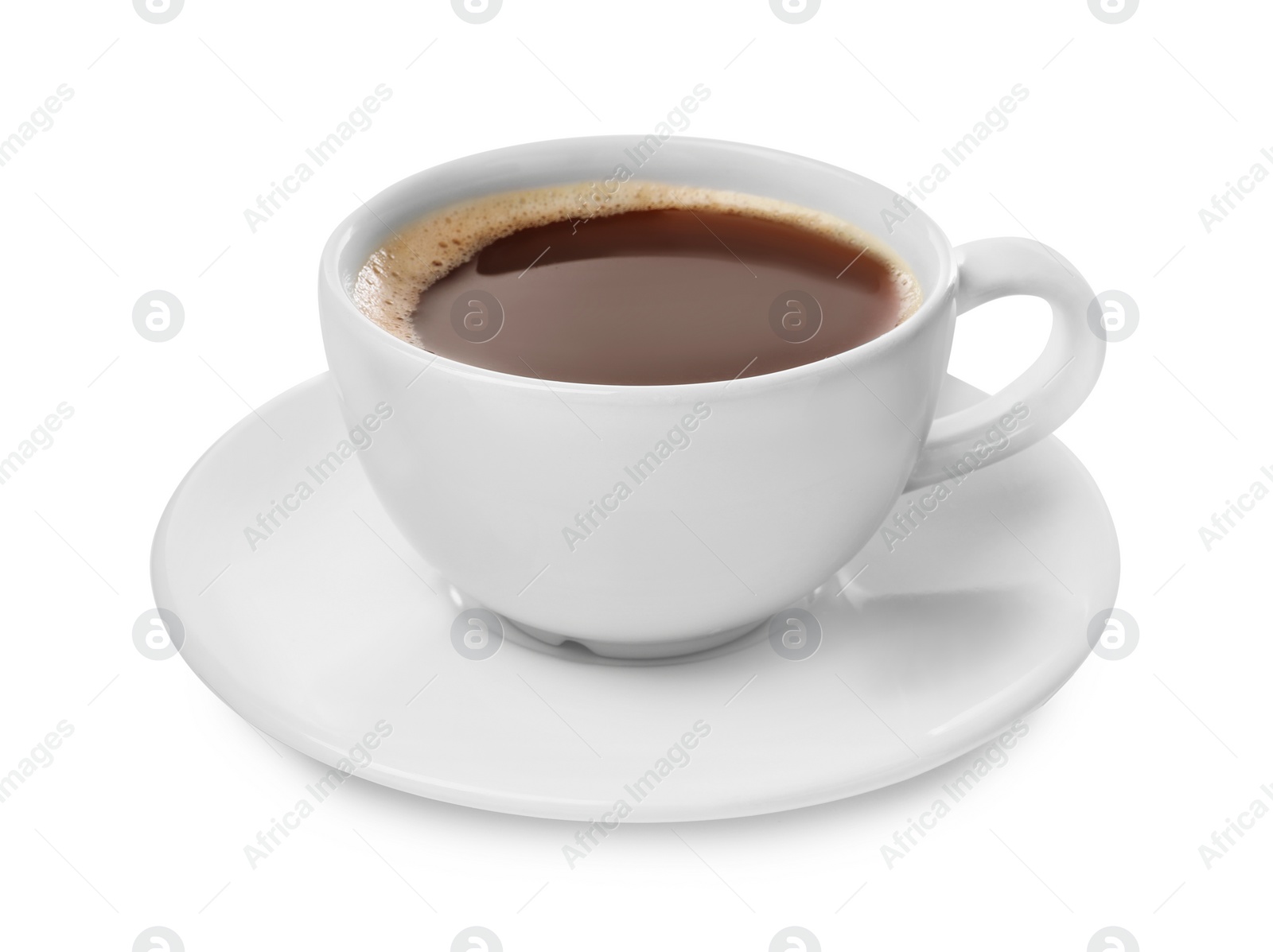 Photo of Cup of aromatic coffee isolated on white