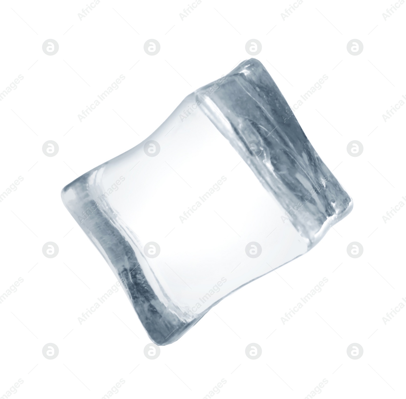 Photo of Crystal clear ice cube isolated on white