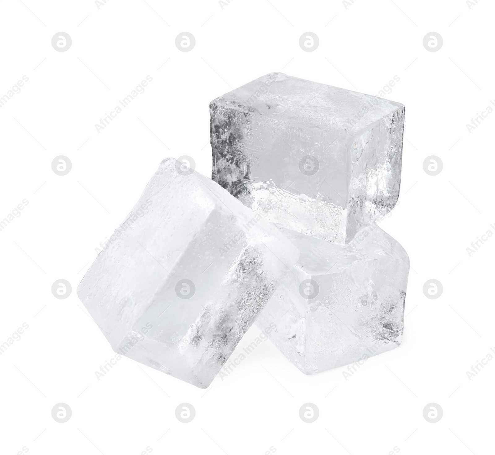 Photo of Crystal clear ice cubes isolated on white