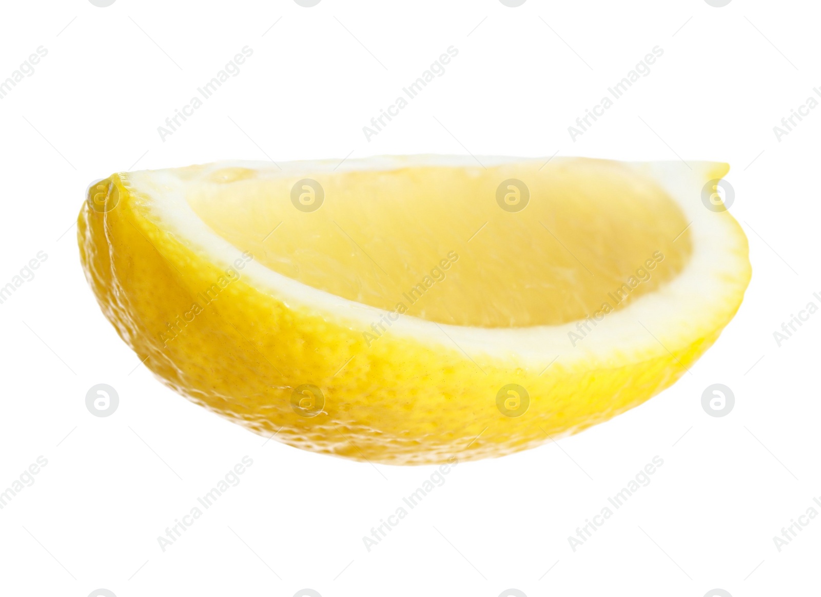 Photo of Piece of fresh lemon isolated on white