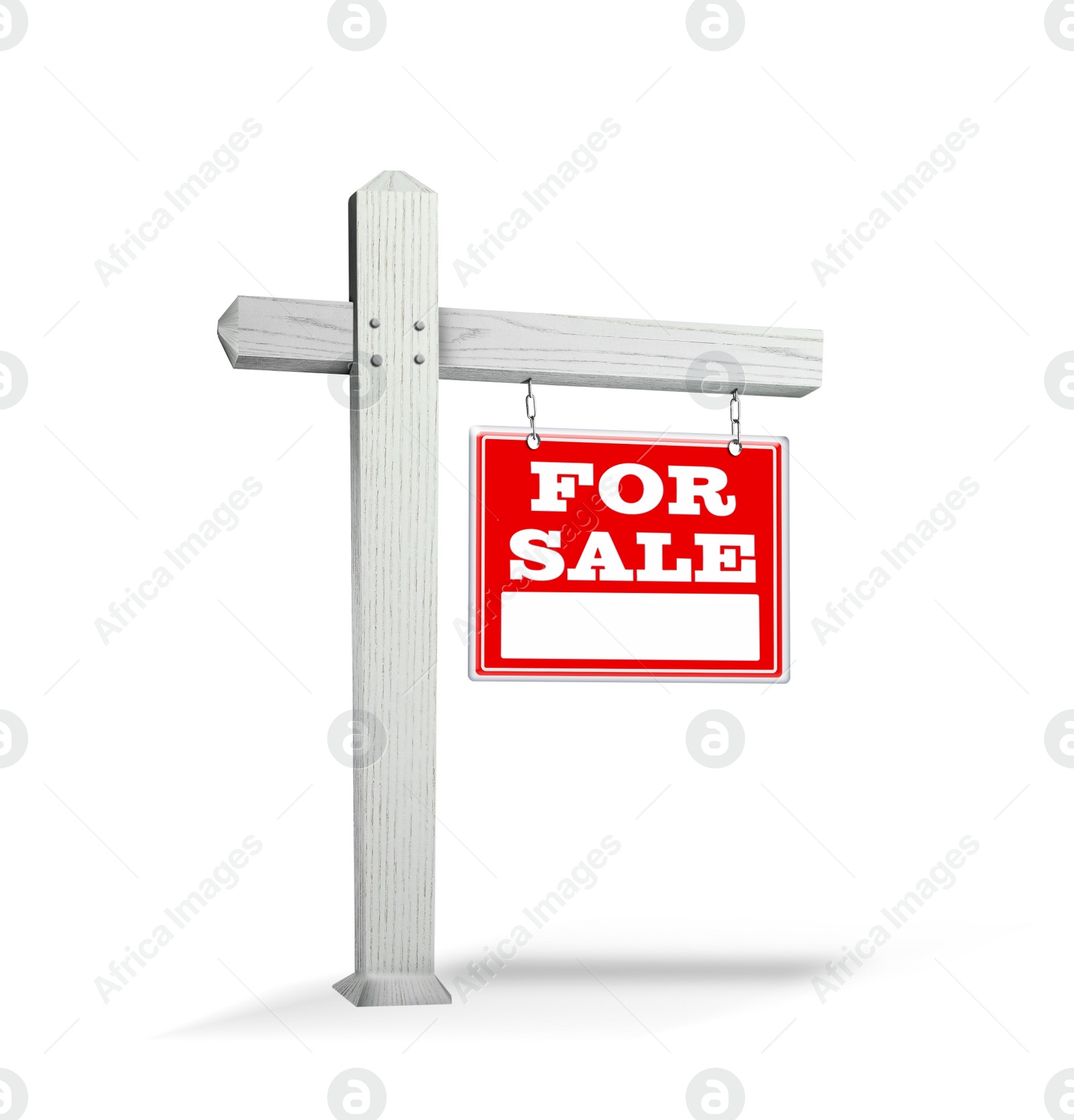 Image of Real estate sign with phrase FOR SALE on white background