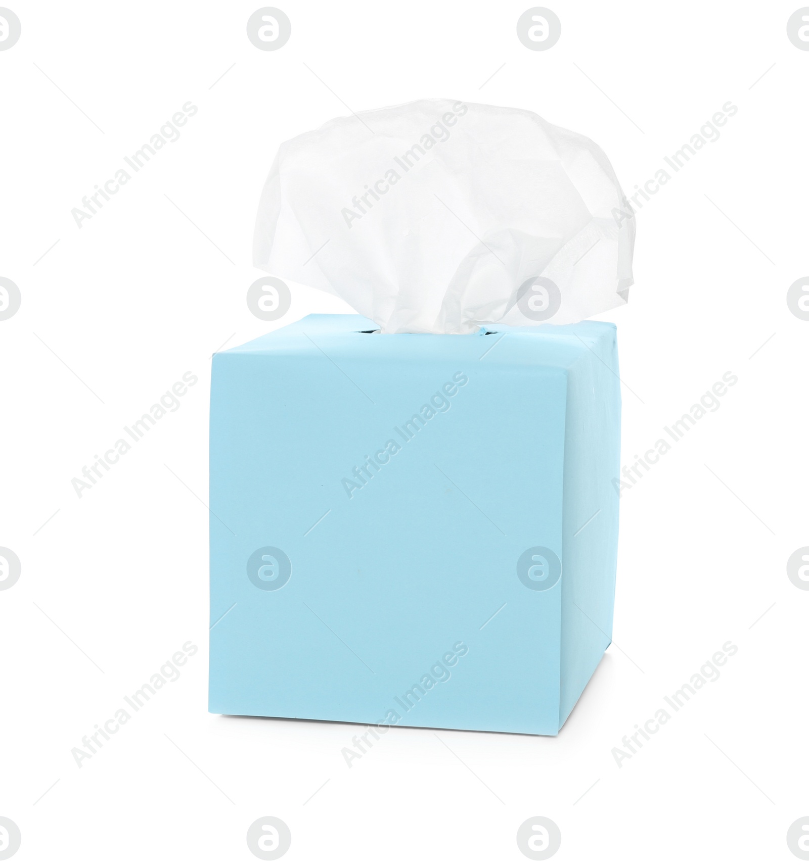 Photo of Box with paper tissues isolated on white