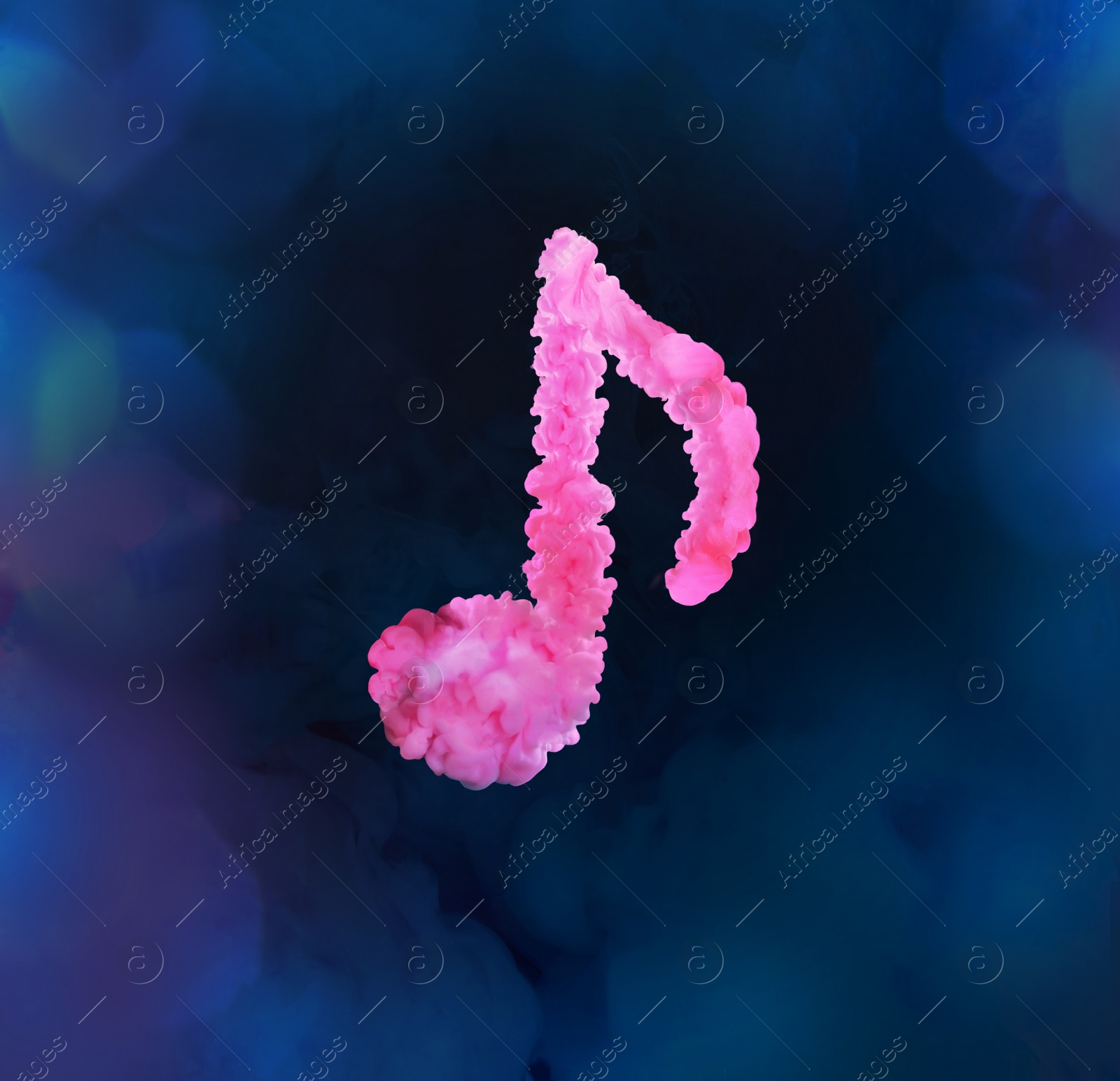 Illustration of Creative image of musical note on abstract blue background