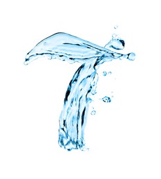 Illustration of Number seven made of water on white background