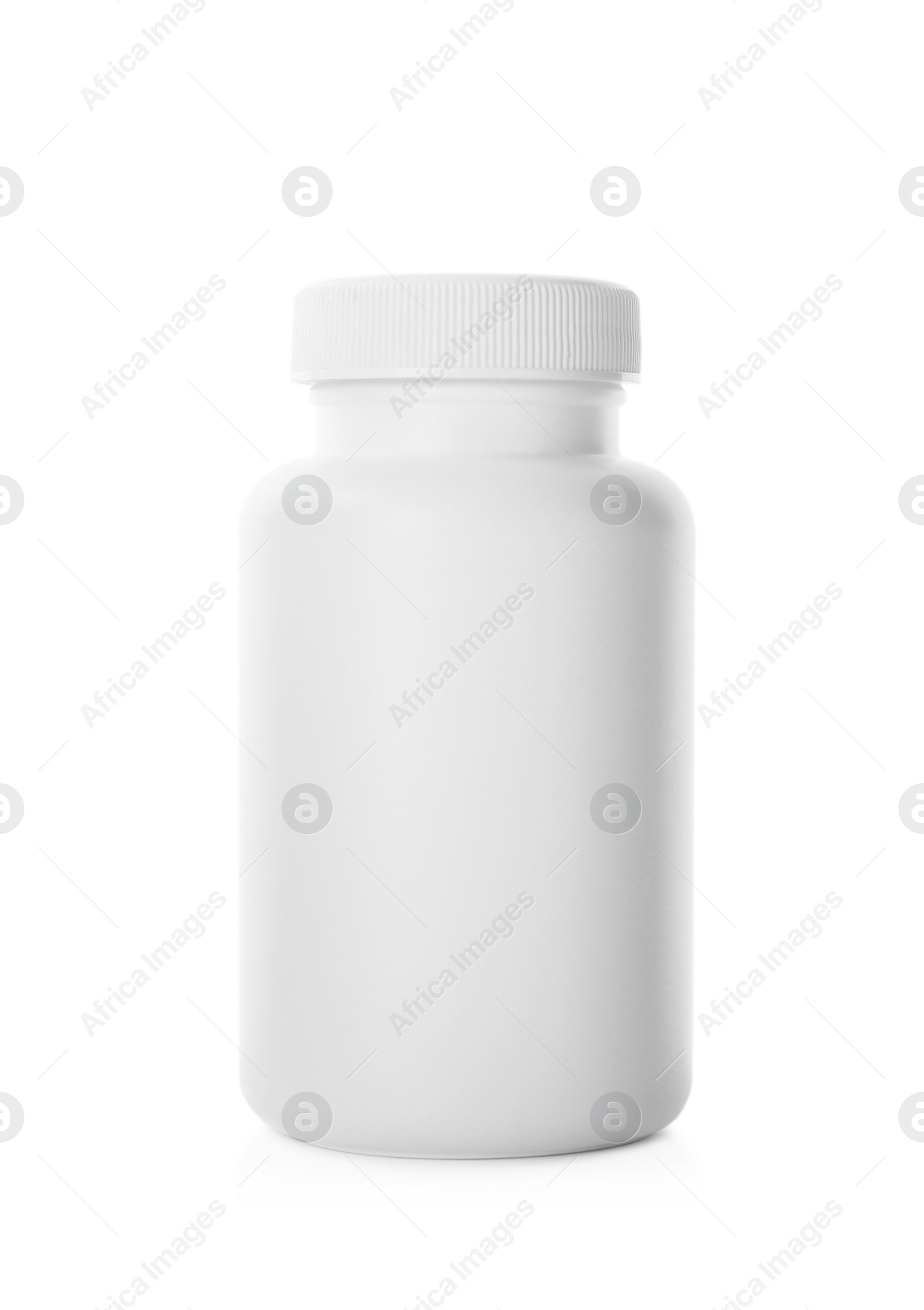 Photo of Blank plastic bottle for pills isolated on white