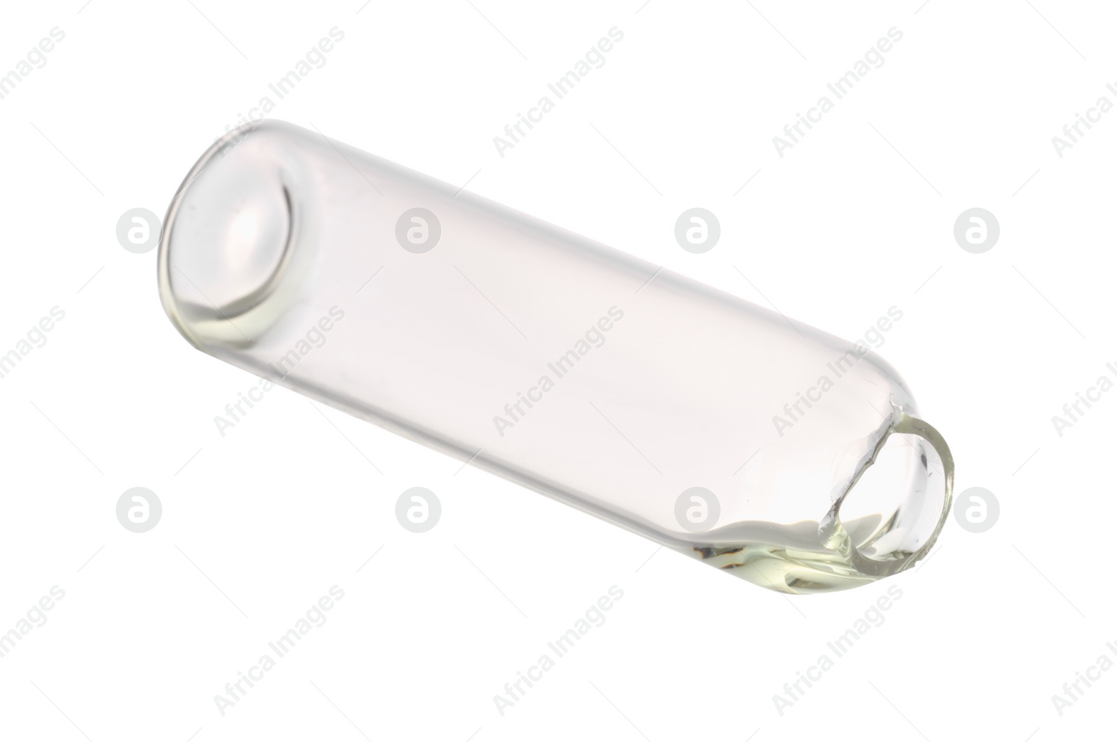 Photo of Open empty glass ampoule isolated on white