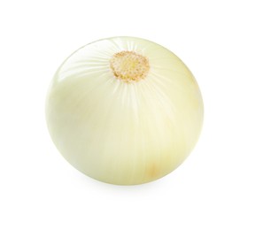 Photo of Fresh ripe onion bulb on white background