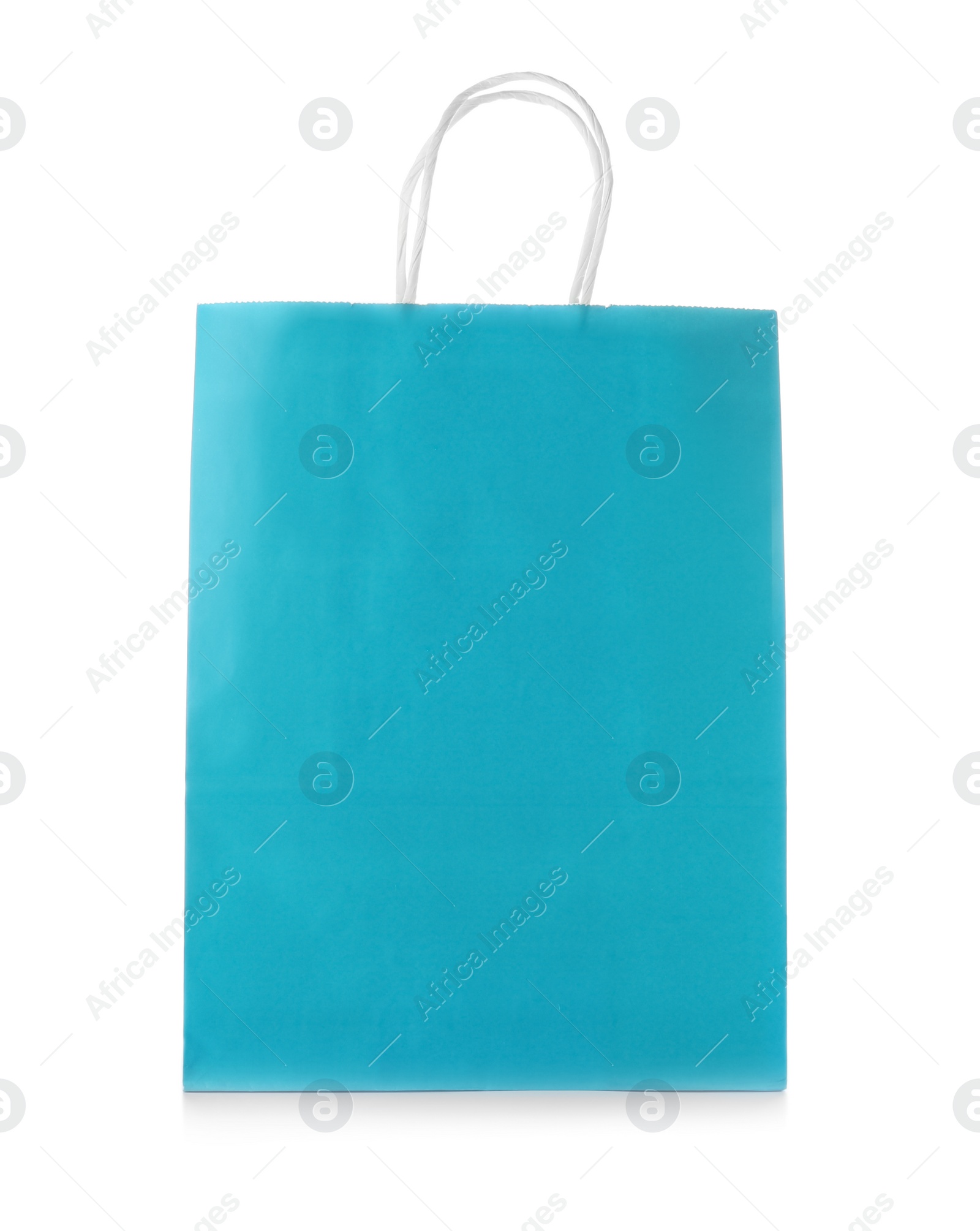 Photo of Mockup of paper shopping bag on white background