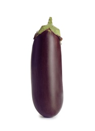 Photo of Fresh ripe purple eggplant isolated on white