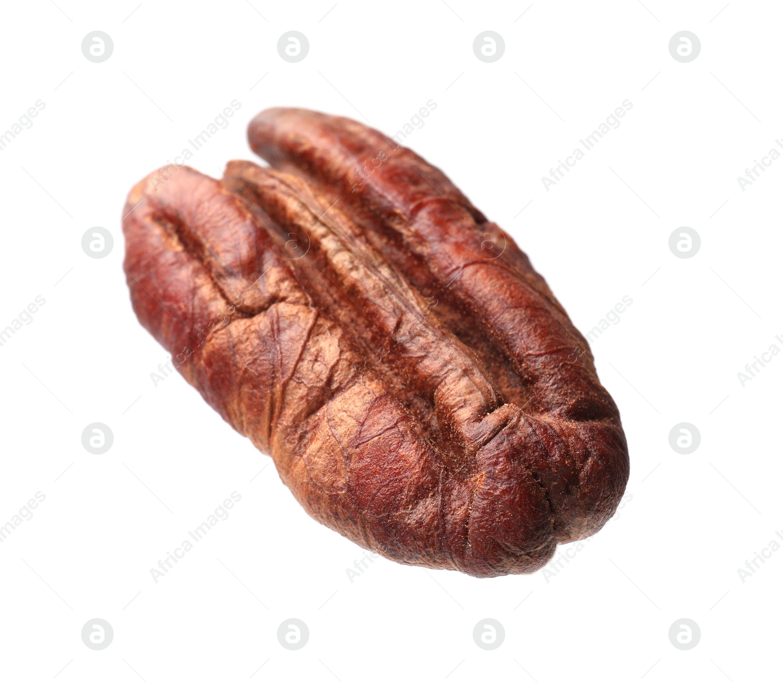 Photo of One tasty pecan nut isolated on white