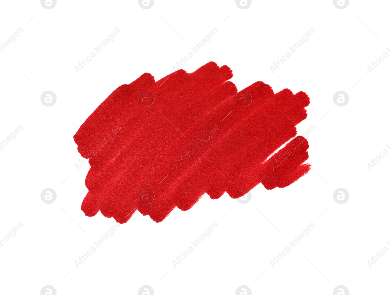 Photo of Stroke drawn with red marker isolated on white, top view