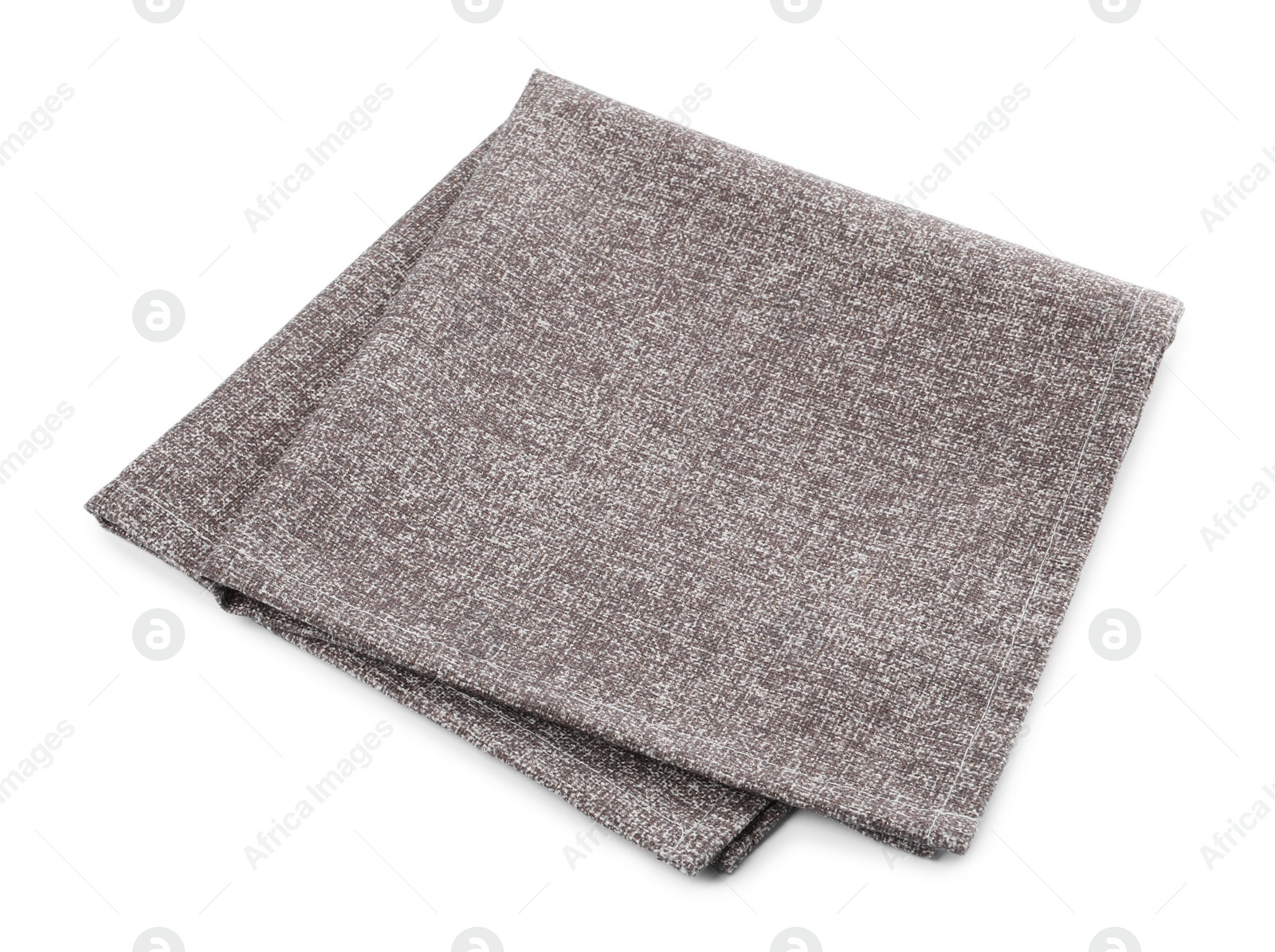 Photo of One grey kitchen napkin isolated on white