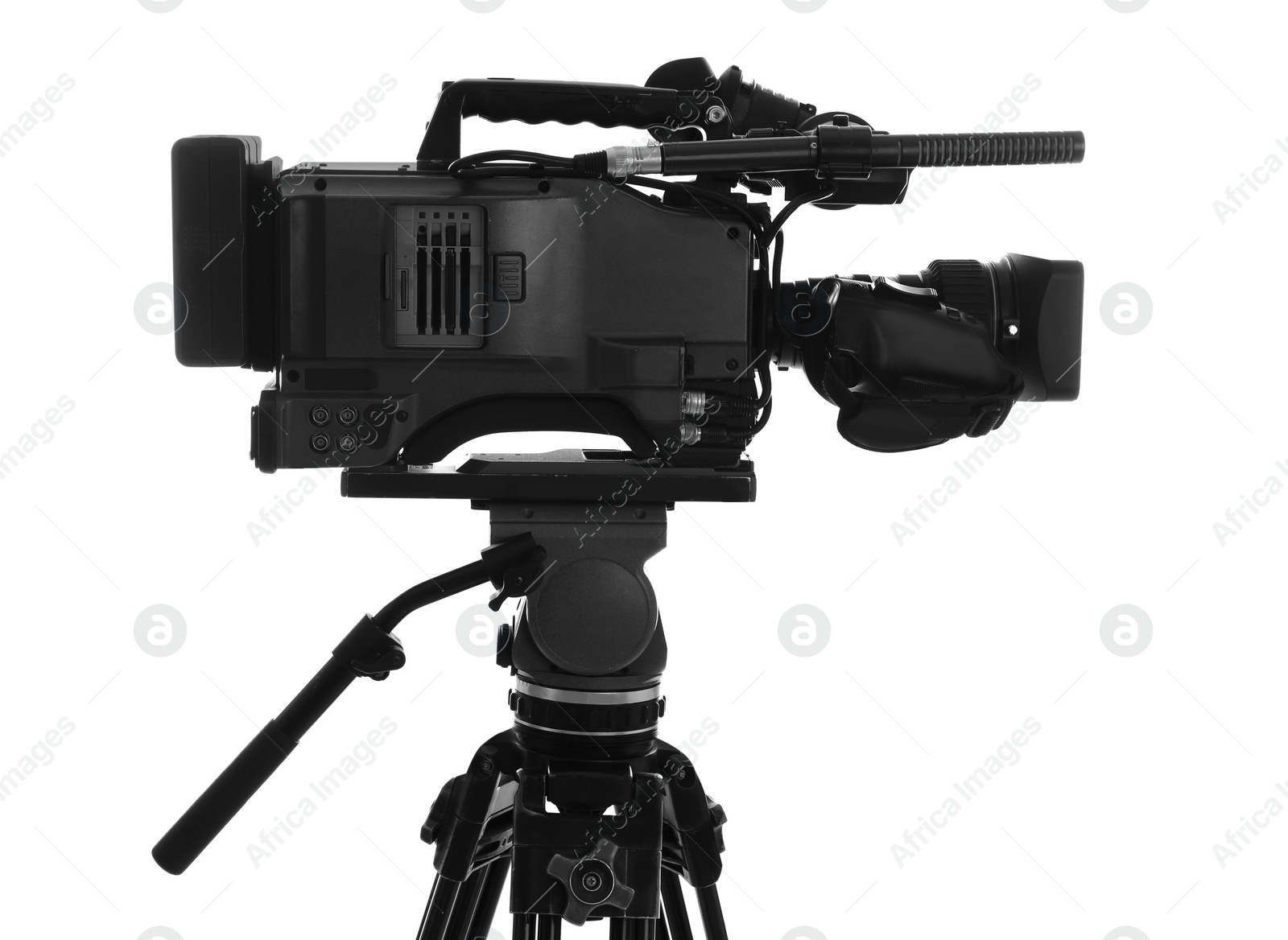 Photo of Modern professional video camera isolated on white