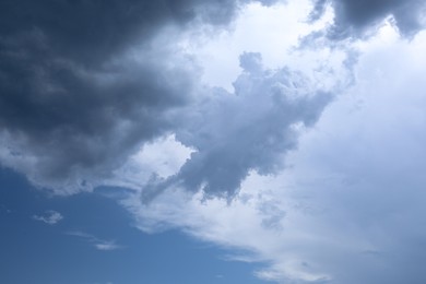 Photo of Dark gloomy clouds on sky as background
