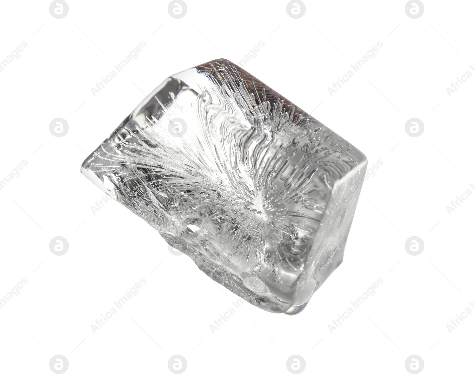 Photo of Crystal clear ice cube isolated on white