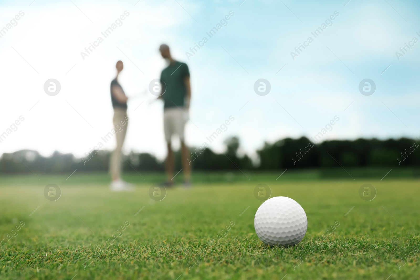 Photo of Golf ball near hole on green course