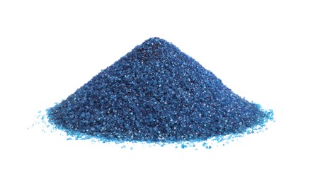 Photo of Heap of blue food coloring isolated on white