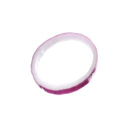 Cut red onion isolated on white. Ingredient for sandwich