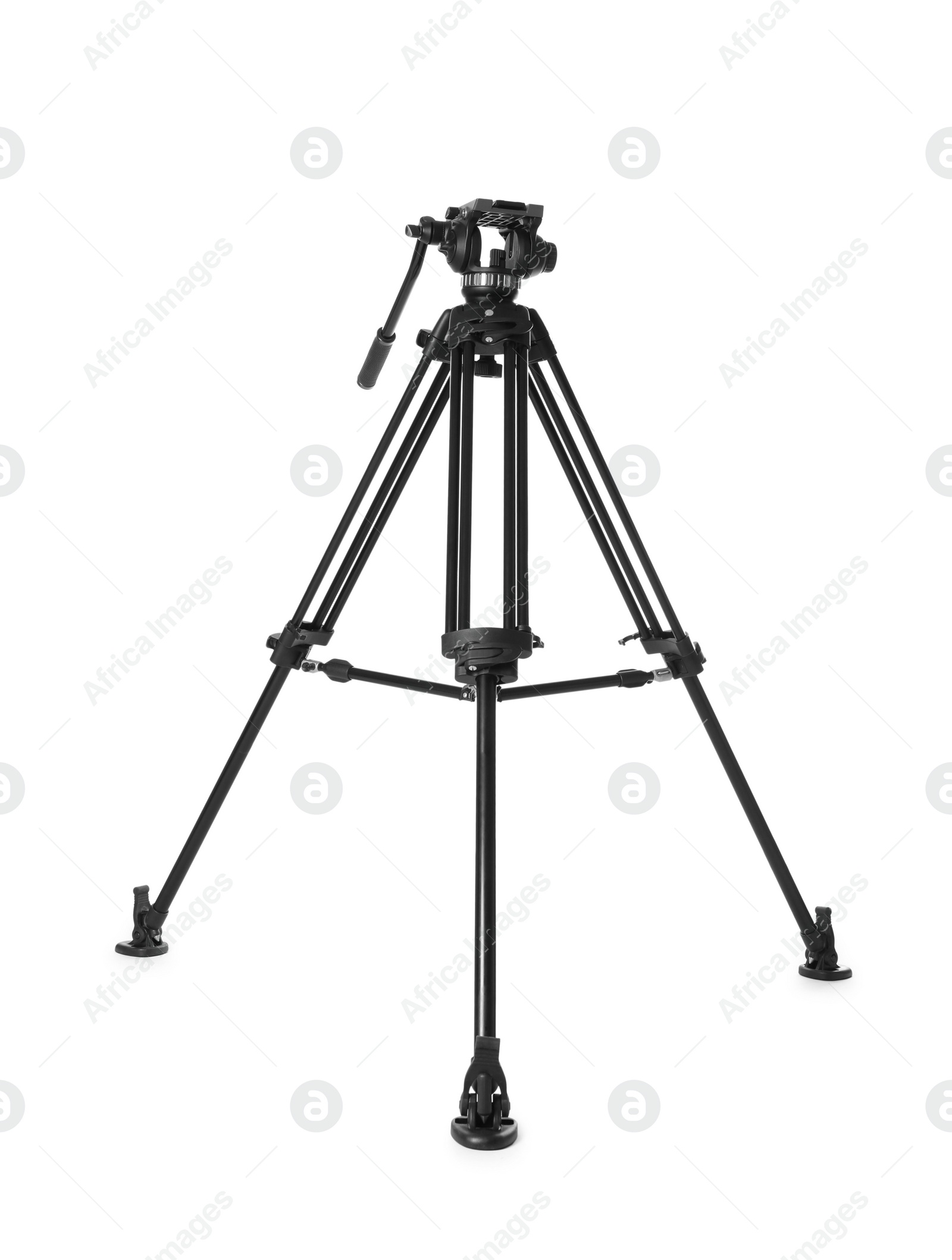 Photo of Modern tripod for camera isolated on white