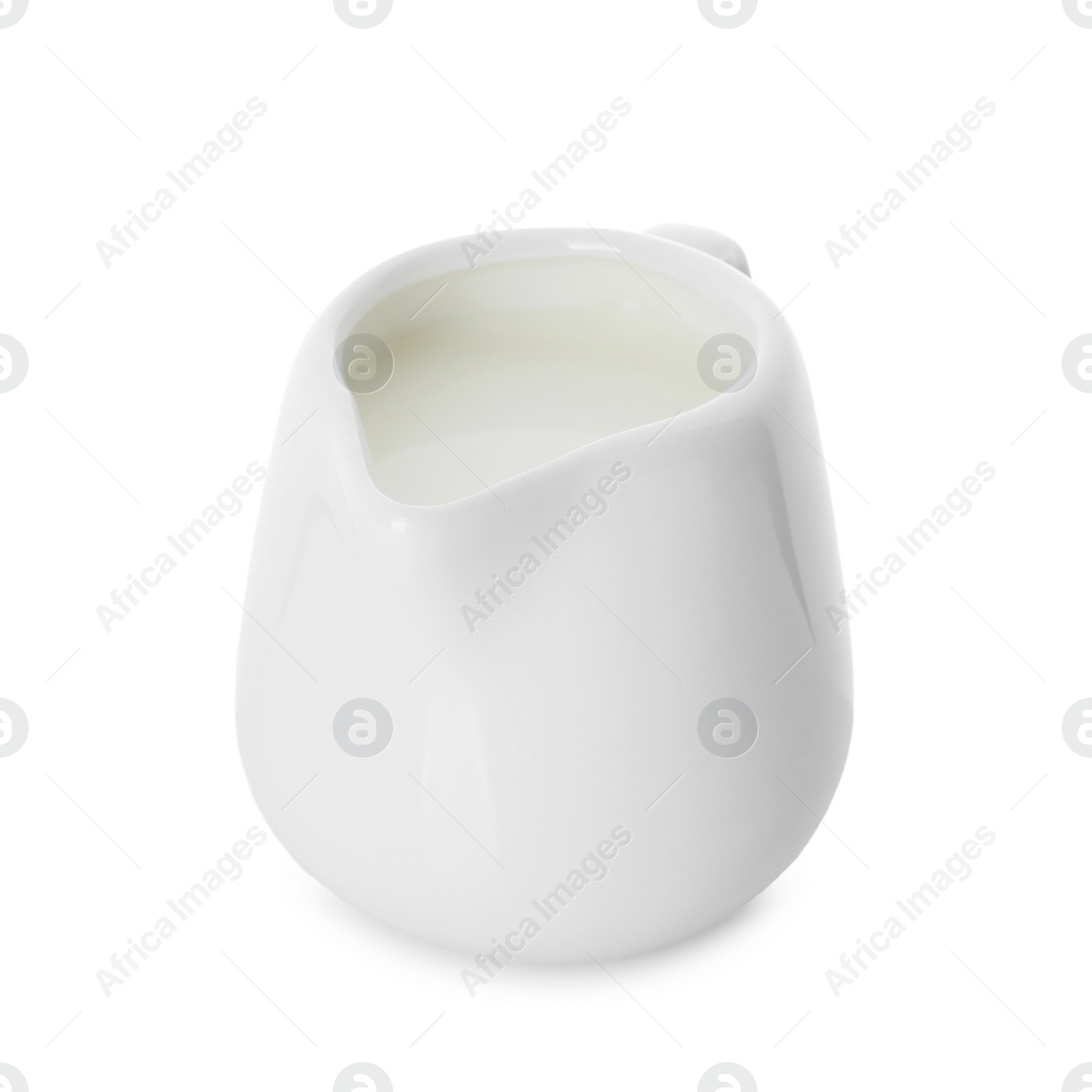 Photo of Jug of fresh milk isolated on white