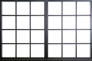 Photo of Window frame with glass, closeup. Home interior