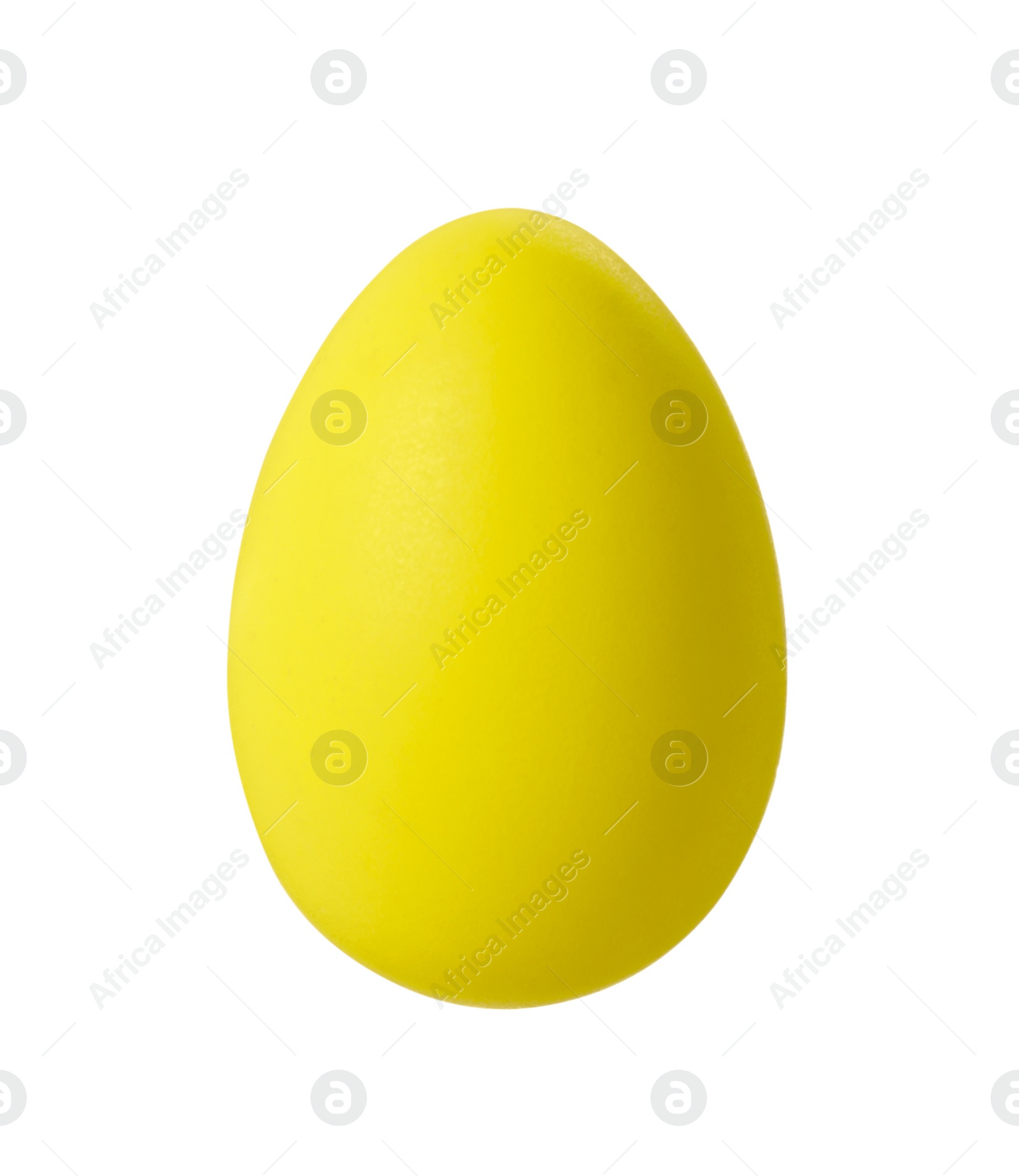 Photo of One yellow Easter egg isolated on white