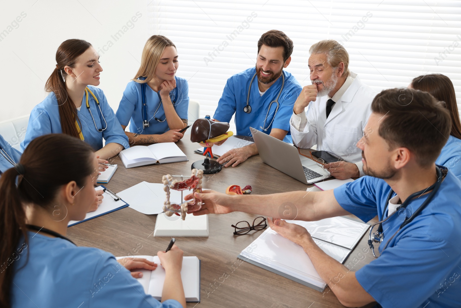 Photo of Doctor and interns on lecture in university