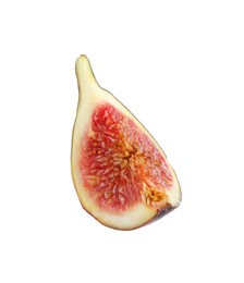 Slice of fresh ripe fig isolated on white