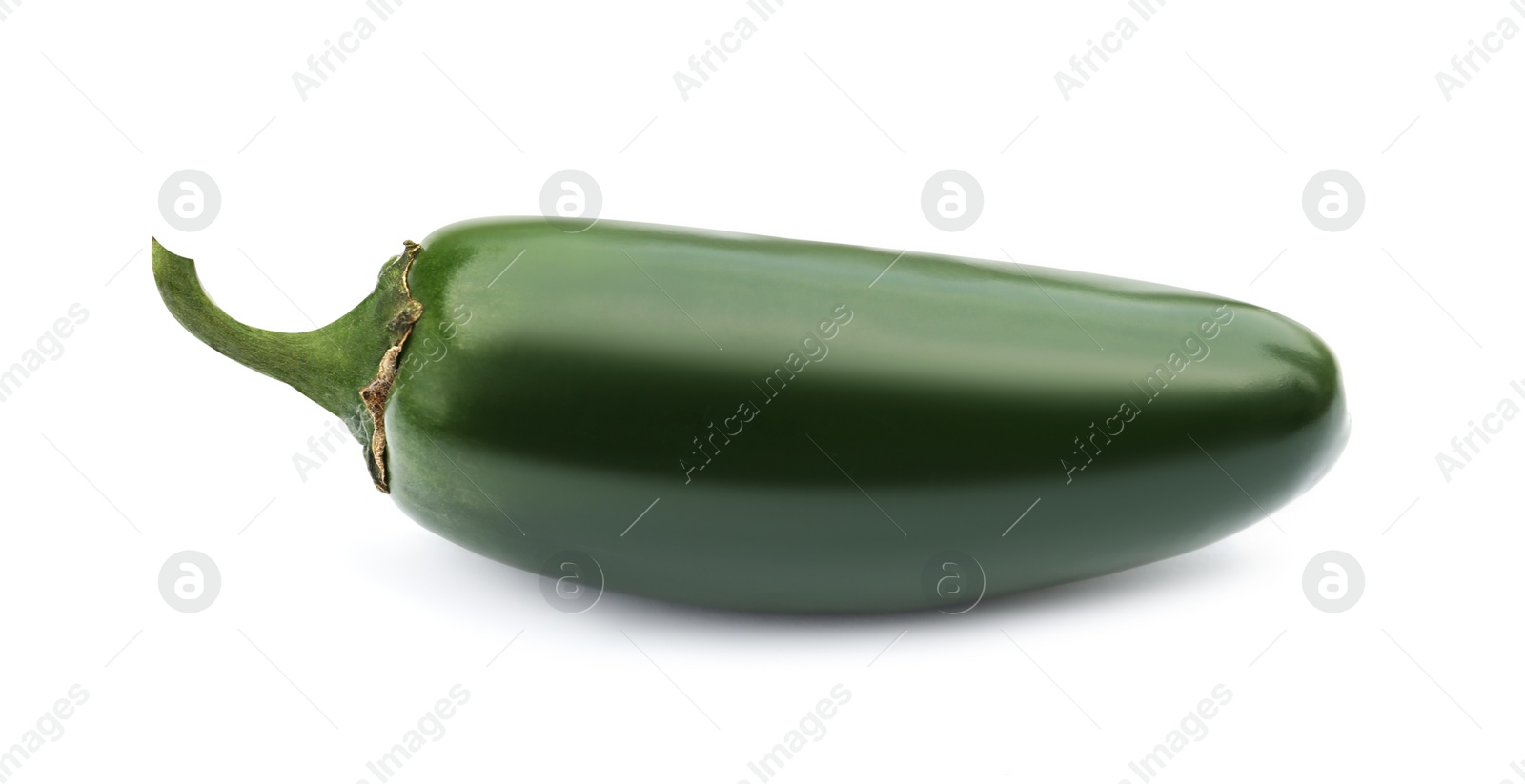 Photo of Green hot chili pepper isolated on white